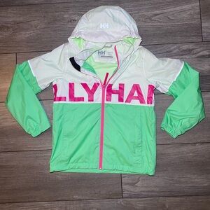 EUC Helly Hansen Junior Block It Waterproof Rain Jacket Detachable Hood